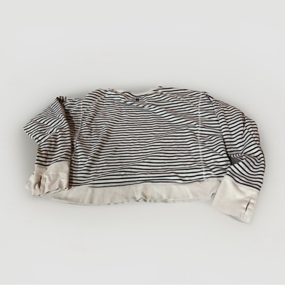 Sweaty Betty After Class Stripe Crop Sweatshirt Women’s 12 XL Black White - Picture 4 of 5